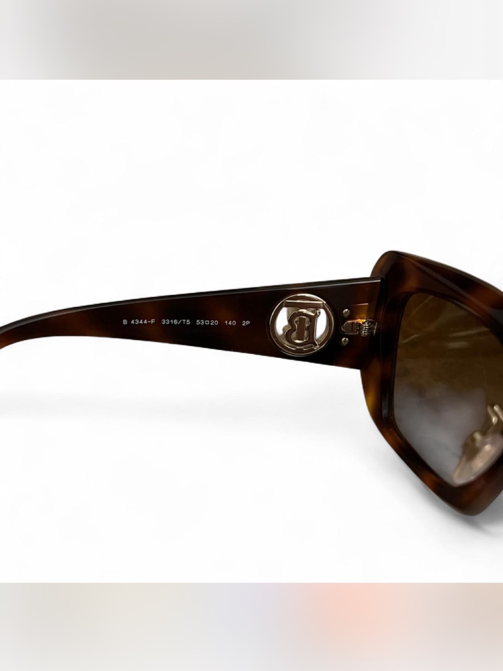 Burberry Tortoiseshell Brown Square Sunglasses with Logo - Picture 10 of 12
